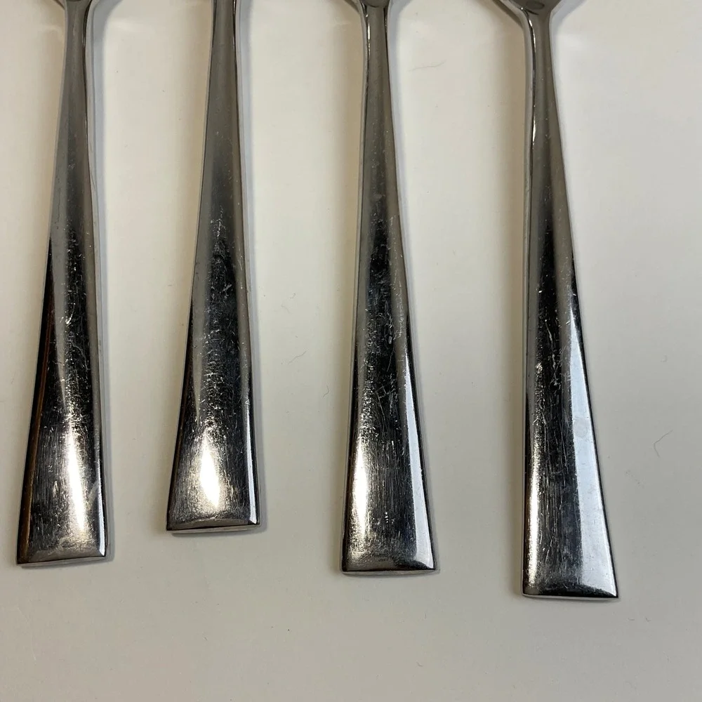 Yamazaki Lerner Float Stainless Oval Soup Spoons Set of 4 Silver Flat  7.5in